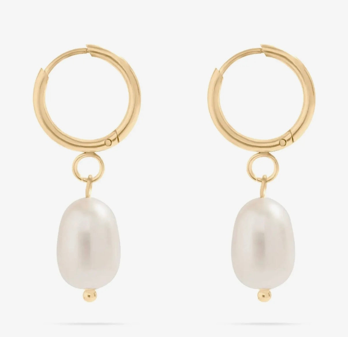 Pearl Huggie Earrings