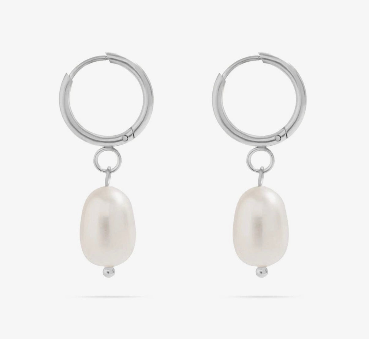 Pearl Huggie Earrings