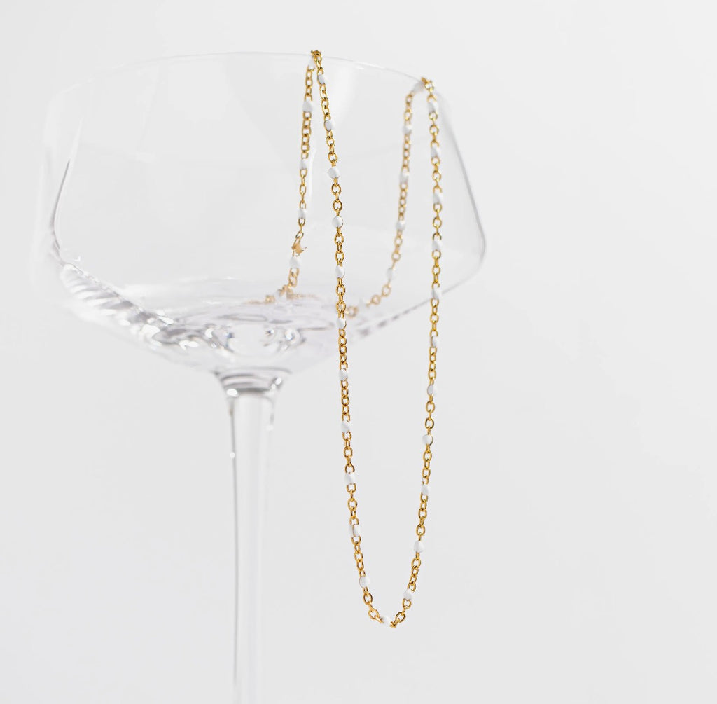 White Confetti Chain Necklace