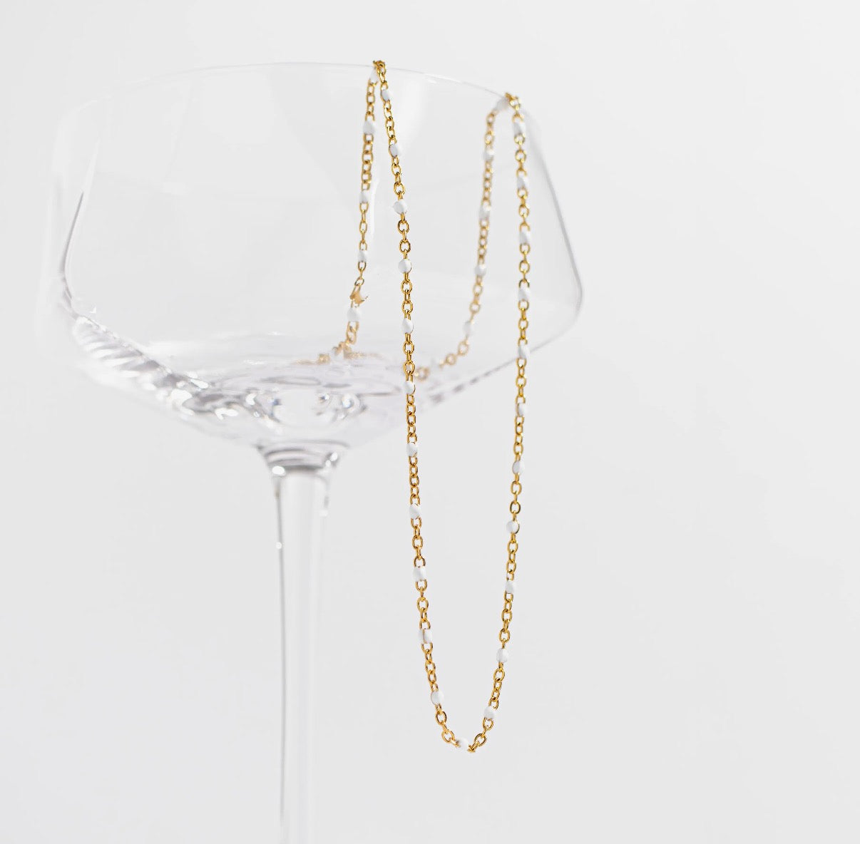 White Confetti Chain Necklace